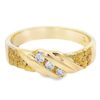 Men's 3 Diamond Gold Nugget Ring, Alaska Mint