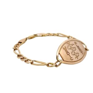 Estate, Gold Link, Medical Alert Bracelet, 14k, 9.4dwt, Alaska Mint, estate 071263 $1410, 7.5in