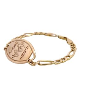 Estate, Gold Link, Medical Alert Bracelet, 14k, 9.4dwt, Alaska Mint, estate 071263 $1410, 7.5in