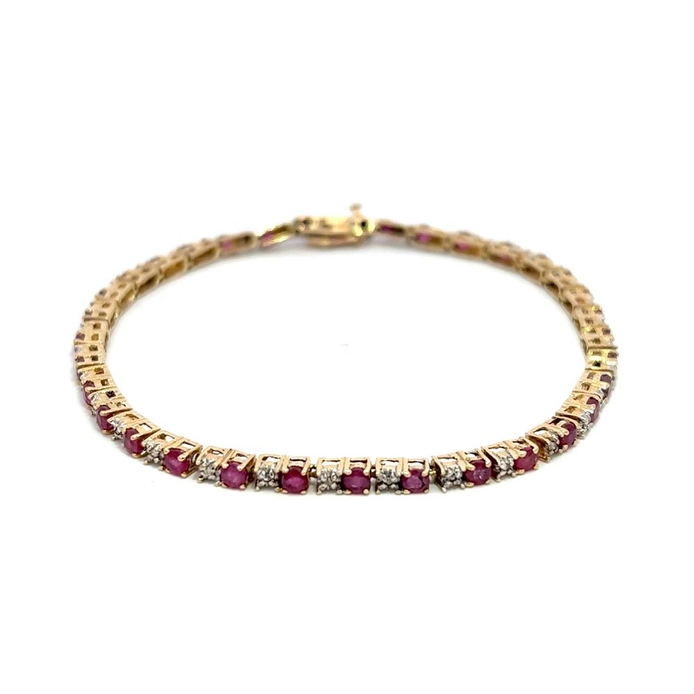 Estate 4ct Ruby bracelet, Alaska Mint, 071652 $1425, 8in