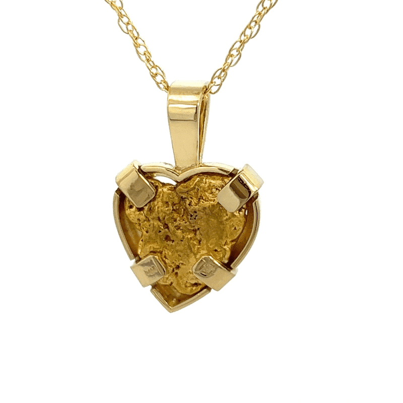 Gold nugget pendant, Alaska Mint, Diamonds, 18k, Natural heart of Alaska, 073318 $4620
