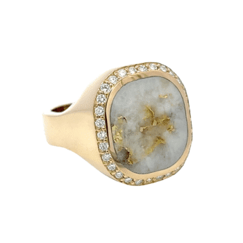 Gold quartz, Diamond, Ring, Alaska Mint, 14k, 073549 $5095