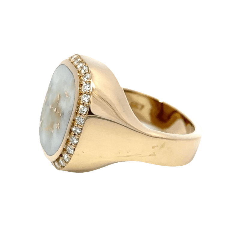Gold quartz, Diamond, Ring, Alaska Mint, 14k, 073549 $5095