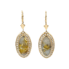 Gold quartz, Diamond, Oval Earrings, Leverback, Alaska Mint, 14k, 073556 $3750