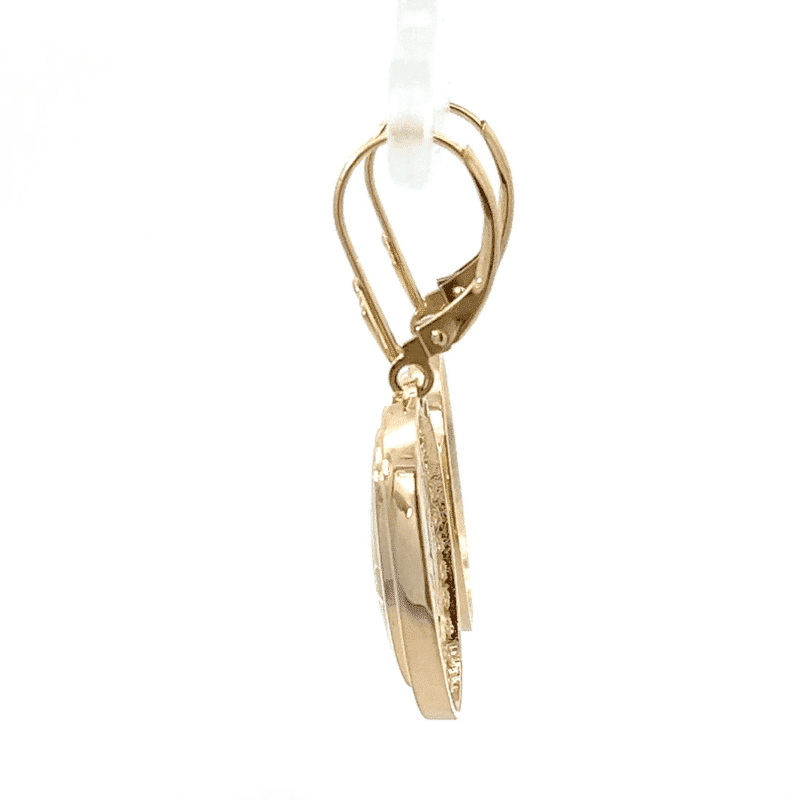 Gold quartz, Diamond, Oval Earrings, Leverback, Alaska Mint, 14k, 073556 $3750