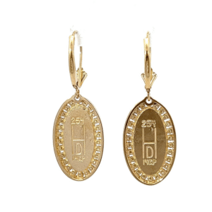 Gold quartz, Diamond, Oval Earrings, Leverback, Alaska Mint, 14k, 073556 $3750