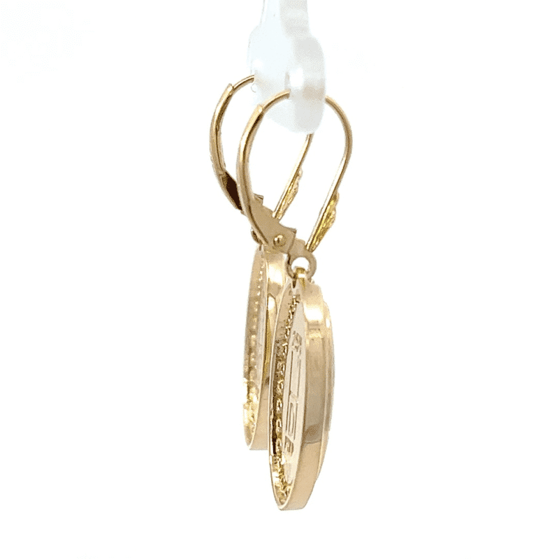 Gold quartz, Diamond, Oval Earrings, Leverback, Alaska Mint, 14k, 073556 $3750