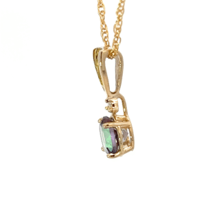 Northern Lights Topaz, Gold nugget, Round, Pendant, Alaska Mint, 14k, 073789 $680