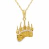 Alaskan Bear Paw Gold Nugget Pendant 1” Tall, Alaska Mint