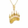 Bear Paw Alaskan Gold Nugget Pendant, Alaska Mint