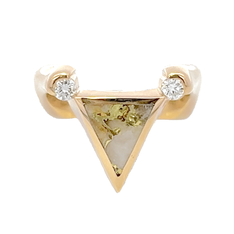 Gold Quartz Triangle Ring, Alaska Mint