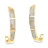 Gold Quartz Hoop Earrings 3 Section Inlaid Design, Alaska Mint