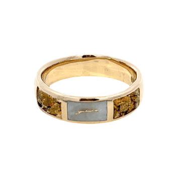Gold quartz, Gold nugget, Ring, Band, Alaska Mint, 14k, 637G2NG $1595, sz8