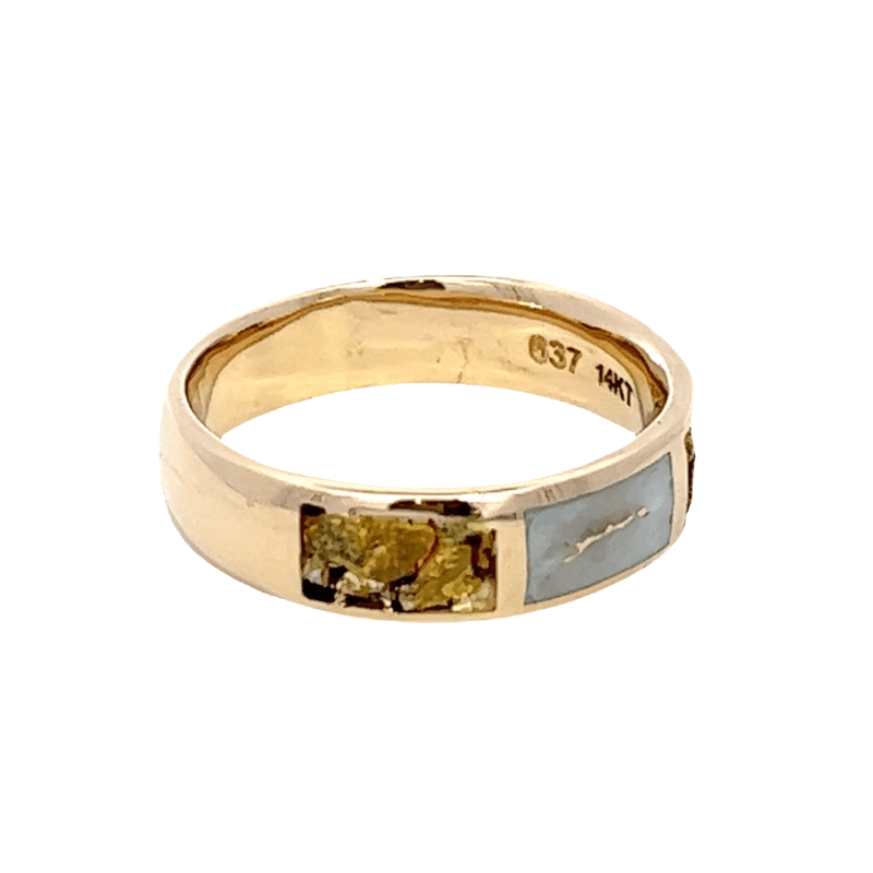 Gold quartz, Gold nugget, Ring, Band, Alaska Mint, 14k, 637G2NG $1595, sz8