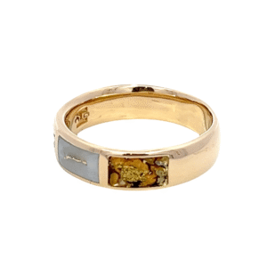 Gold quartz, Gold nugget, Ring, Band, Alaska Mint, 14k, 637G2NG $1595, sz8