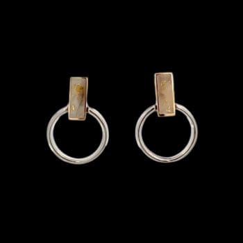 Gold quartz, 2-tone, Earrings, Alaska Mint, 14k, E337G2 $1040