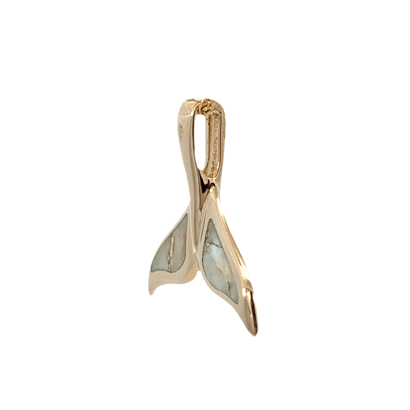 Gold quartz, whale tail, Pendant, Alaska Mint, 14k, FF194G2 $1095