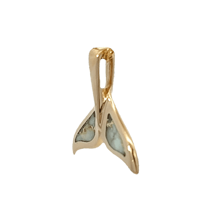 Gold quartz, whale tail, Pendant, Alaska Mint, 14k, FF196G2 $690