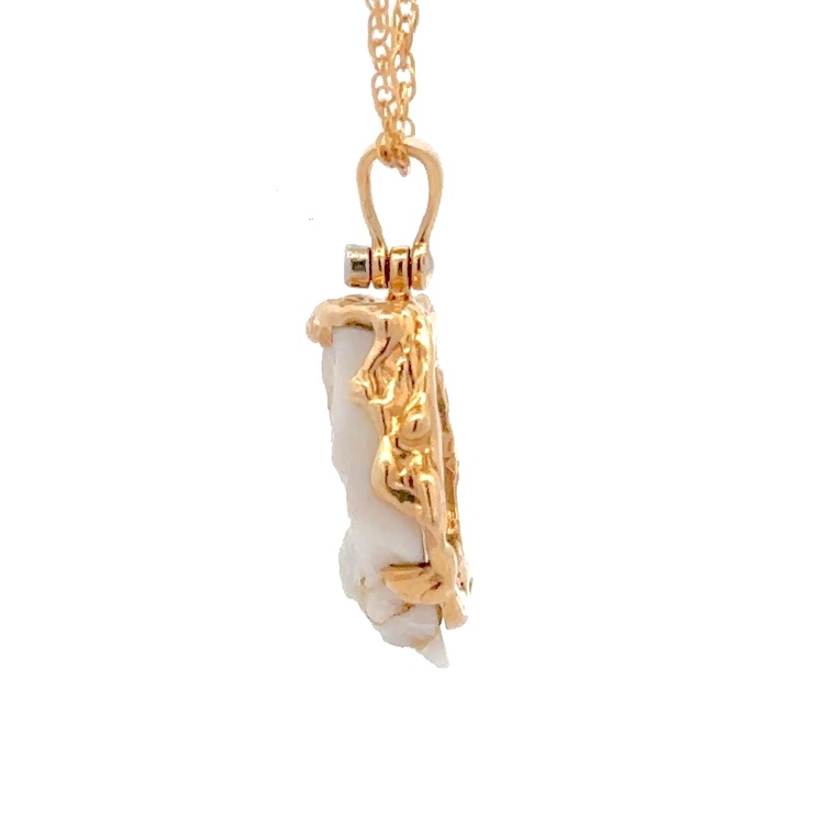 Gold Quartz Freeform Pendant FF208G2 - Image 4