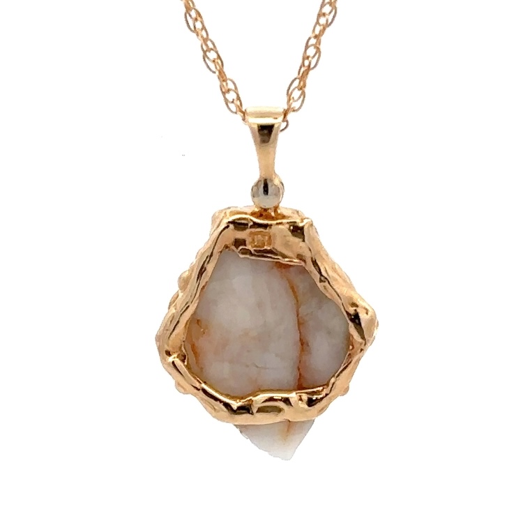 Gold Quartz Freeform Pendant FF208G2 - Image 3