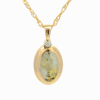 Oval Gold Quartz Pendant Inlaid with Diamonds, Alaska Mint