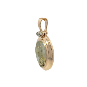 Gold quartz, Oval, Pendant, Diamond, Alaska Mint, 14k, FF221G2 $995