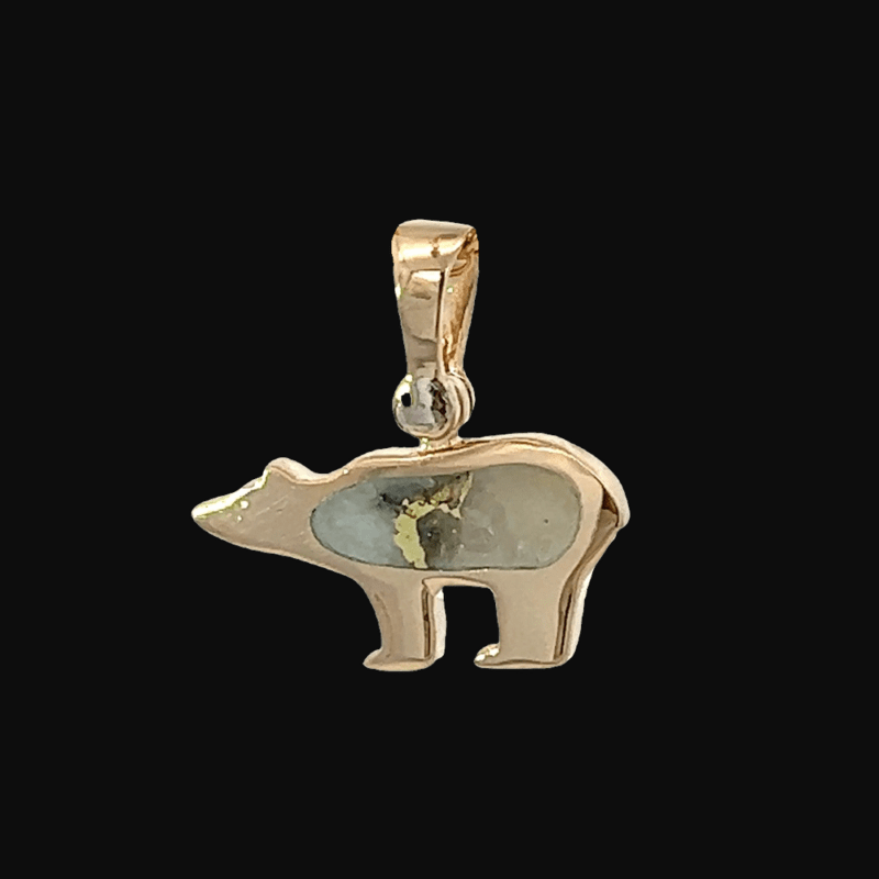 Gold quartz, Bear, Pendant, Alaska Mint, 14k, FF275G2 $775
