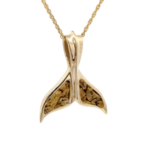 Gold nugget, Whale tail, Pendant, Alaska Mint, 14k, FF562NG $1925