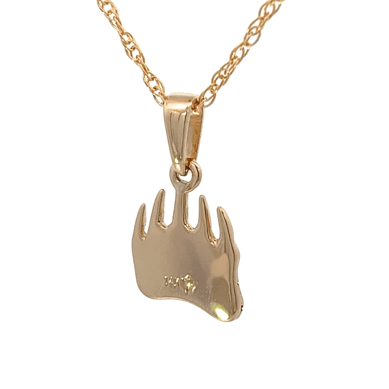Gold nugget, bear paw, pendant, Alaska Mint, 14k, 073793 $1100
