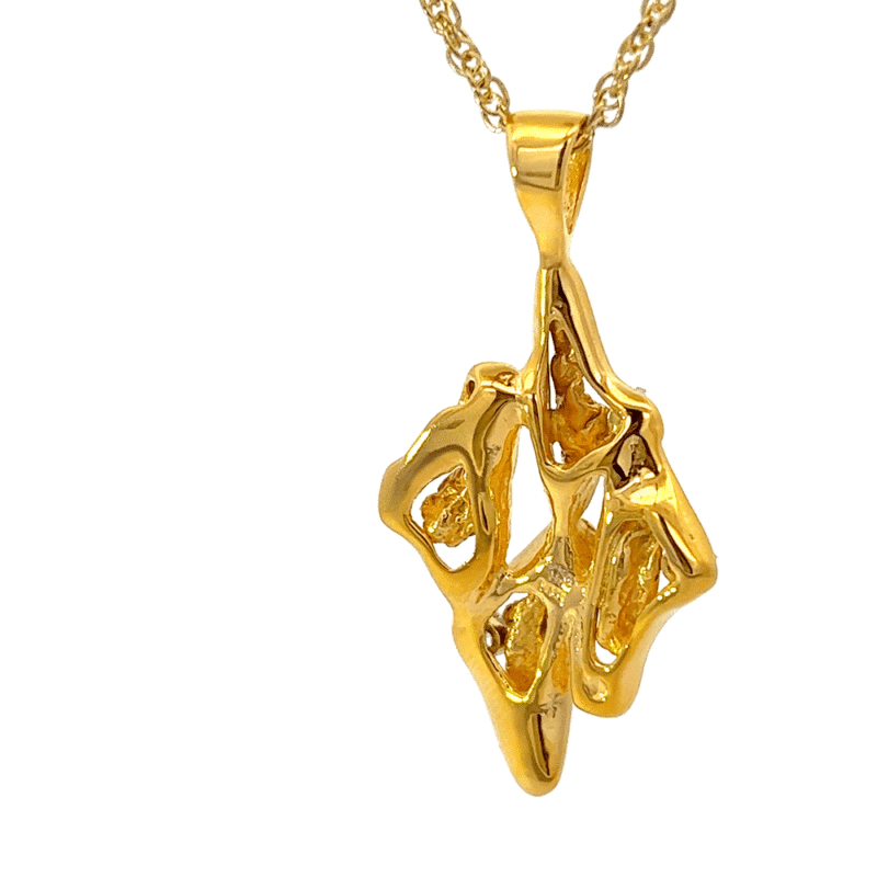 Gold nugget, Diamond, Freeform, Pendant, Alaska Mint, 14k, PAJ253D $1860