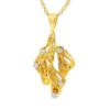 Freeform Gold Nugget Pendant with Diamonds 1.75” Tall, Alaska Mint