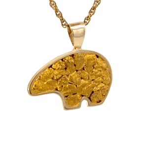 Gold nugget, Bear, Pendant, Alaska Mint, 14k, PBR1JOLX $2410