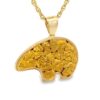 Alaskan Bear Gold Nugget Pendant 1” Tall, Alaska Mint