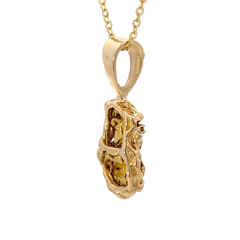 Gold nugget, Diamond, Freeform, Pendant, Alaska Mint, 14k, PCAGEDM#52 $1680