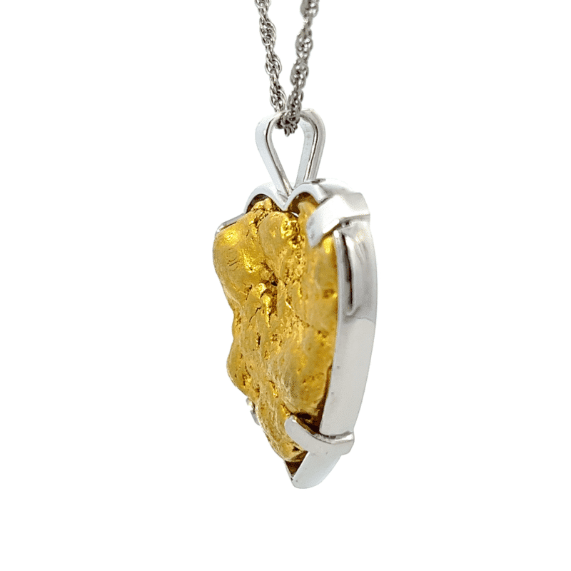 Gold nugget, Heart, Diamond, Pendant, Platinum, Alaska Mint, 18k, 073315 &17,355
