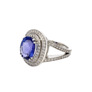 Estate, Ring, Tanzanite, Diamond, 18k, Alaska Mint, Sz 6.5, 073967, $5750