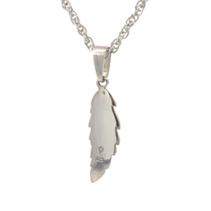 Gold nugget, feather, pendant, sterling silver, Alaska Mint, P-209-SS, $230