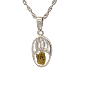 Gold Nugget, Bear Paw, Pendant, Alaska Mint, P-414-SS, $255