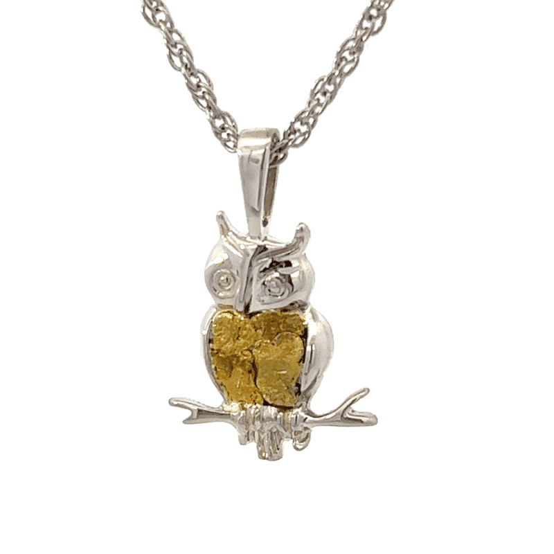 Gold Nugget, Owl, Ladies, Pendant, Alaska Mint, P-458-SS, $230