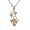 Gold Nugget, Ladies, Honeycomb, Honey Bee, Pendant, Alaska MInt, P-519-SS, $660