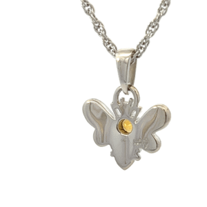 Citrine, Gold Nugget, Sterling Silver, Honey bee, pendant, Alaska Mint, Citrine, P-522-SS $400