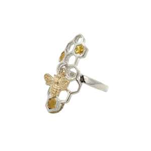 Gold Nugget, Honeycomb, Gold Bee, Ring, Alaska Mint, R-576-SS, $574.99