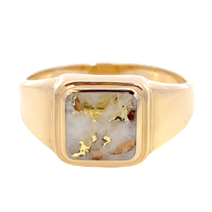 Gold Quartz Square Ring, Alaska Mint