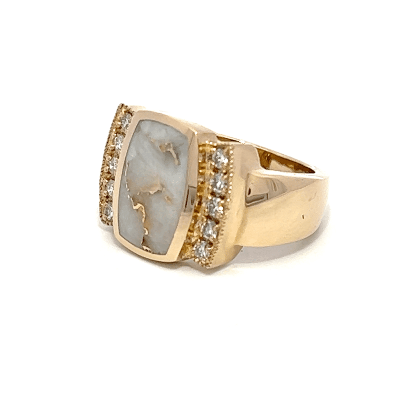 Gold quartz, Ring, Diamond, Alaska Mint, 14k, 582G2 $2250