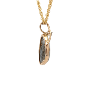 Gold Quartz, Freeform Oval, Diamond, Pendant, Alaska Mint, PBD2DQ $1330