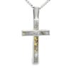White Gold Cross Gold Quartz Pendant, Alaska Mint