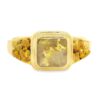 Double Natural Nugget Sides Gold Quartz Ring, Alaska Mint