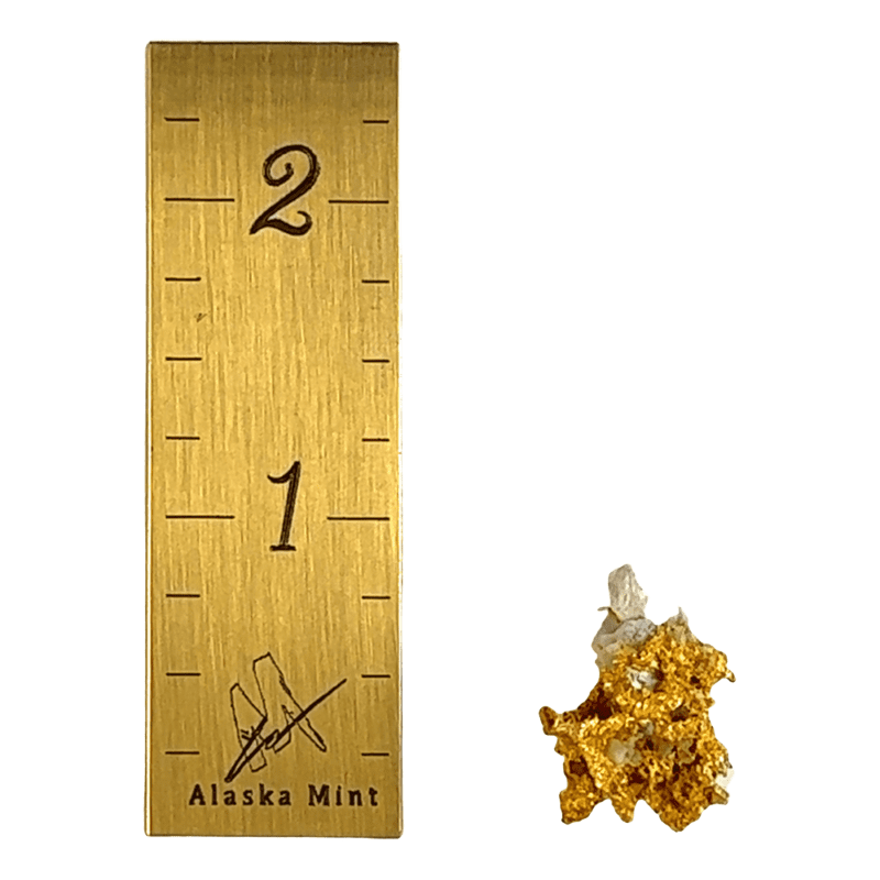 6.6 Gram, Natural Gold & Quartz, Specimen, Alaska Mint