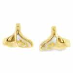 Whale Tail Gold Quartz Earrings EDLWT12Q - Alaska Mint