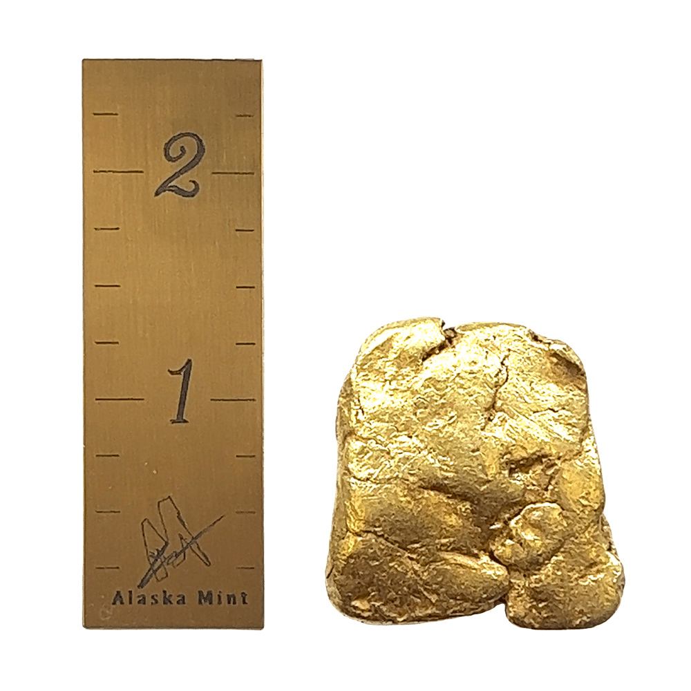 63.8 Gram Natural Gold Nugget Mined in the Klondike - Alaska Mint